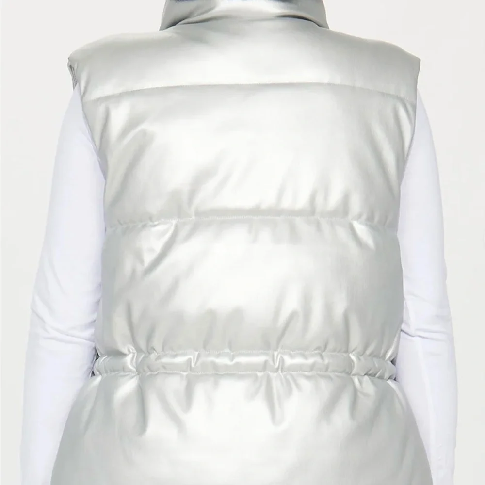 Fashion Nova Metallic Silver Vest